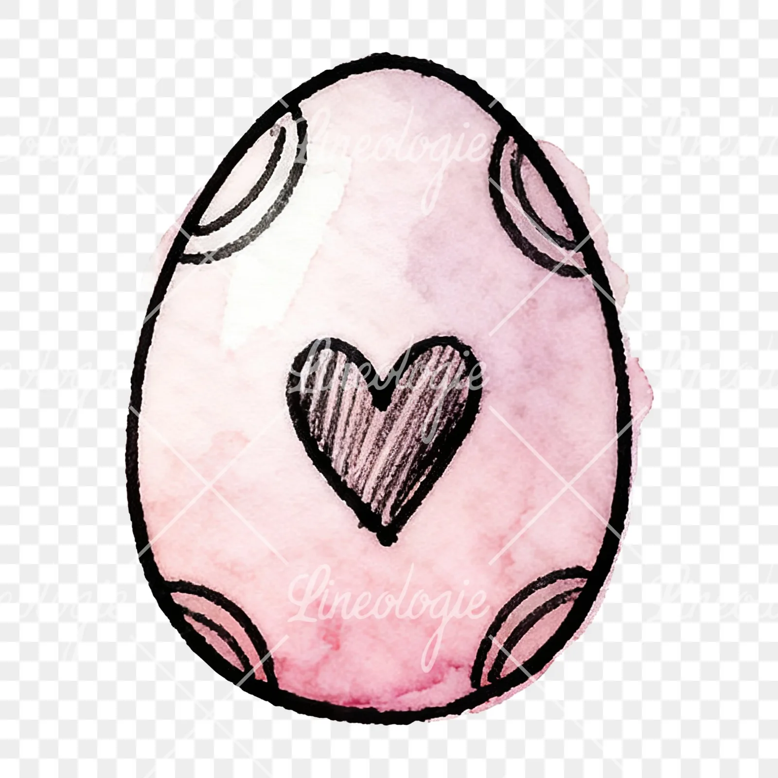 Watercolor Easter egg with polka dots clipart 8 of 16 on a transparent background (PNG)