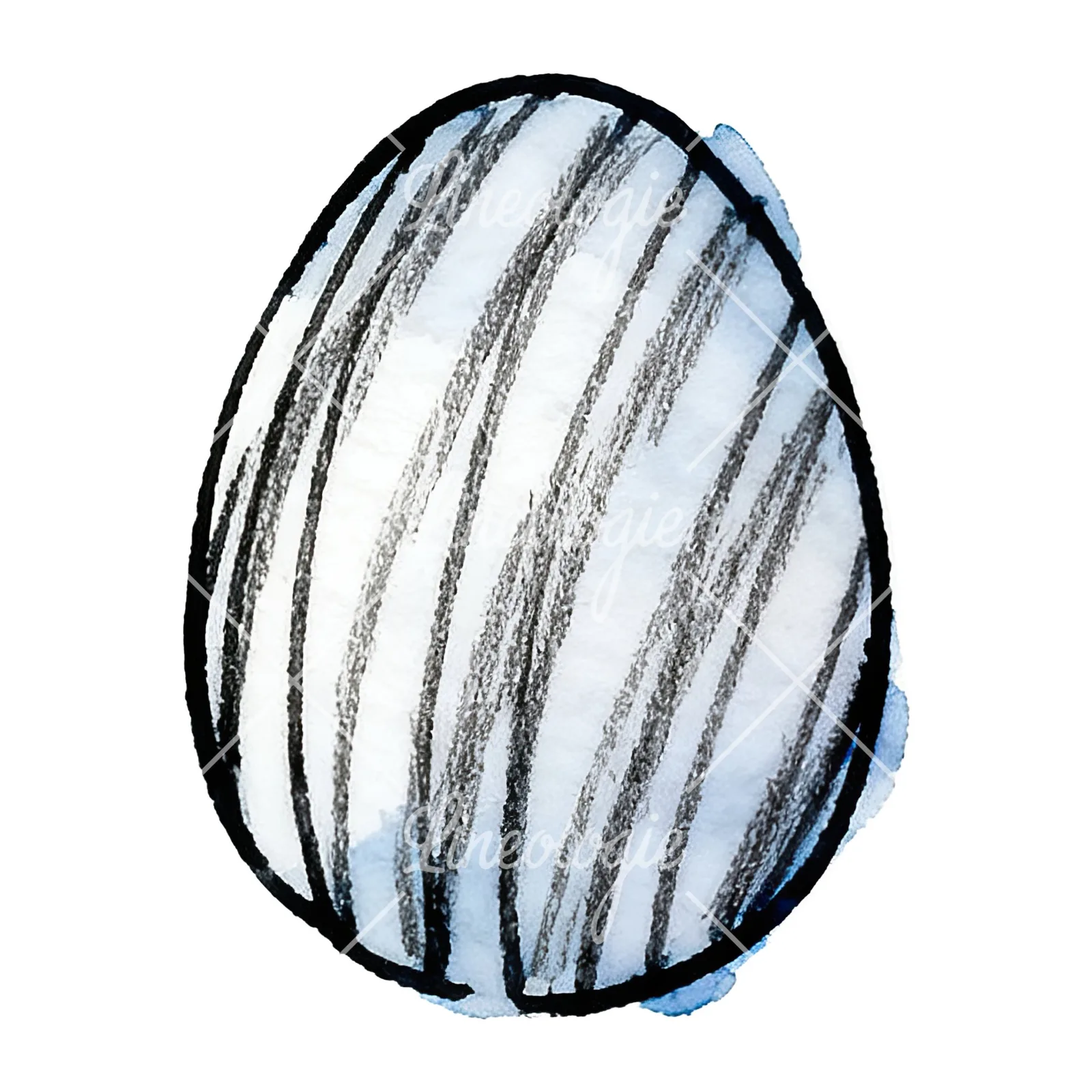 Watercolor Easter egg with polka dots clipart 9 of 16 on a white background (JPG)