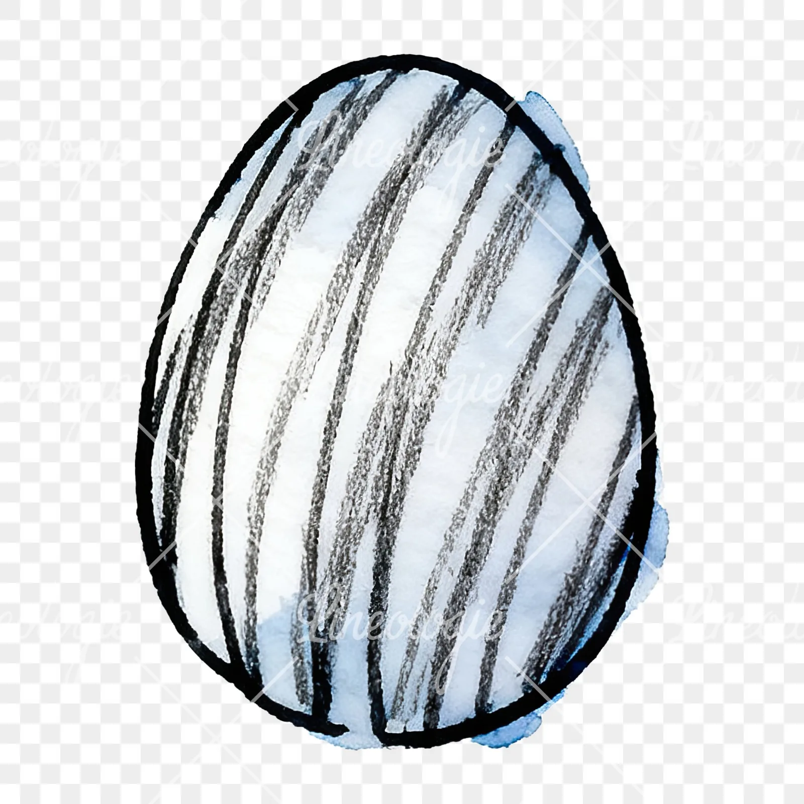Watercolor Easter egg with polka dots clipart 9 of 16 on a transparent background (PNG)