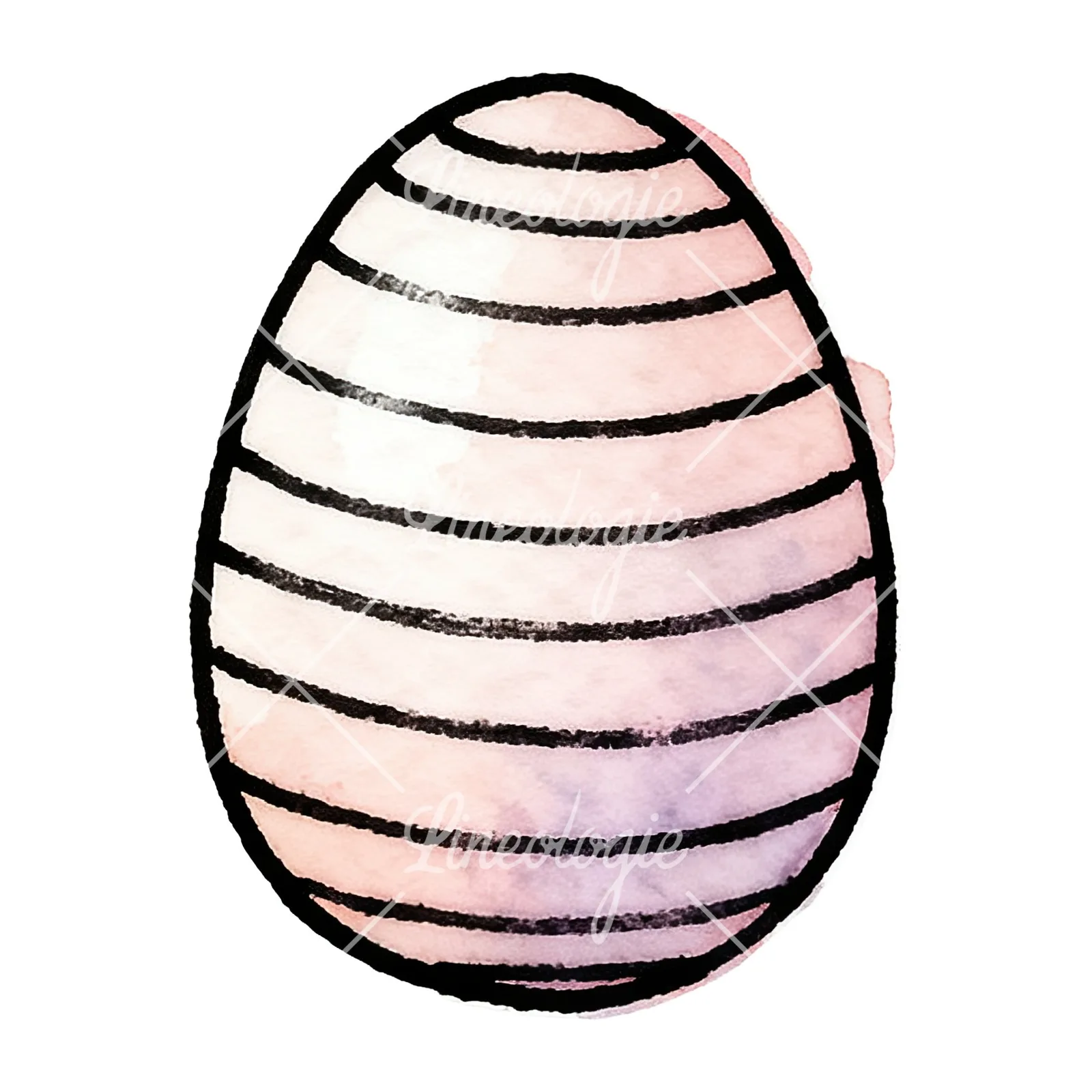 Watercolor Easter egg with polka dots clipart 13 of 16 on a white background (JPG)