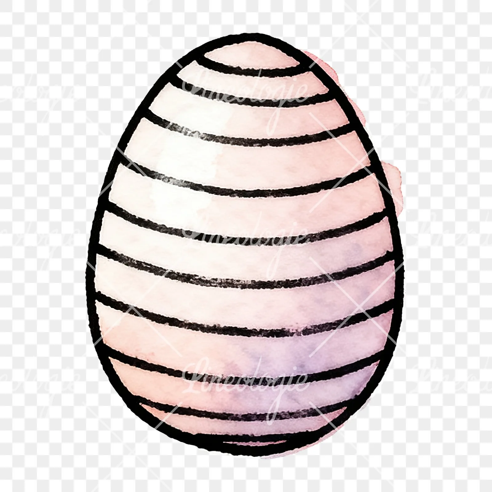 Watercolor Easter egg with polka dots clipart 13 of 16 on a transparent background (PNG)