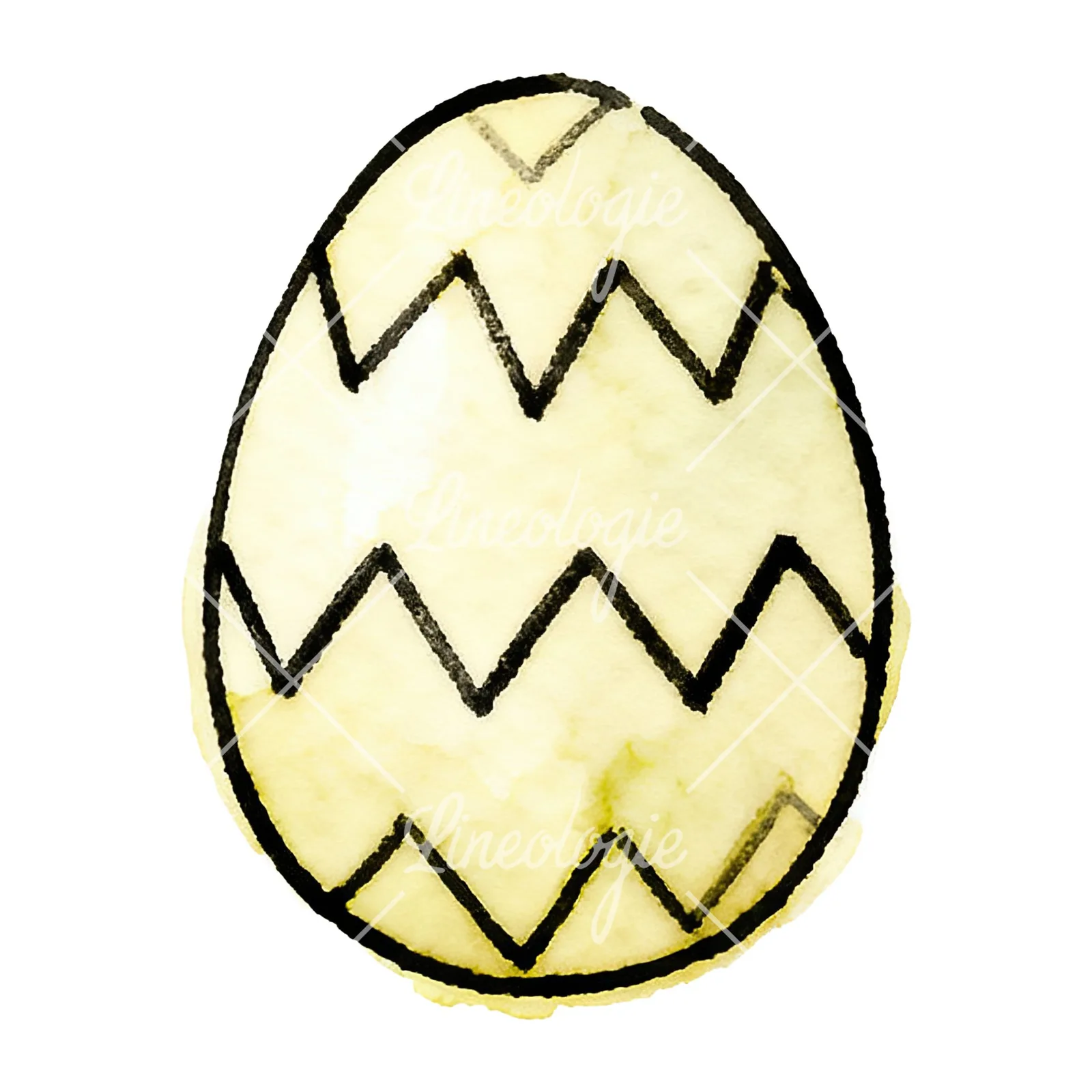 Watercolor Easter egg with polka dots clipart 14 of 16 on a white background (JPG)