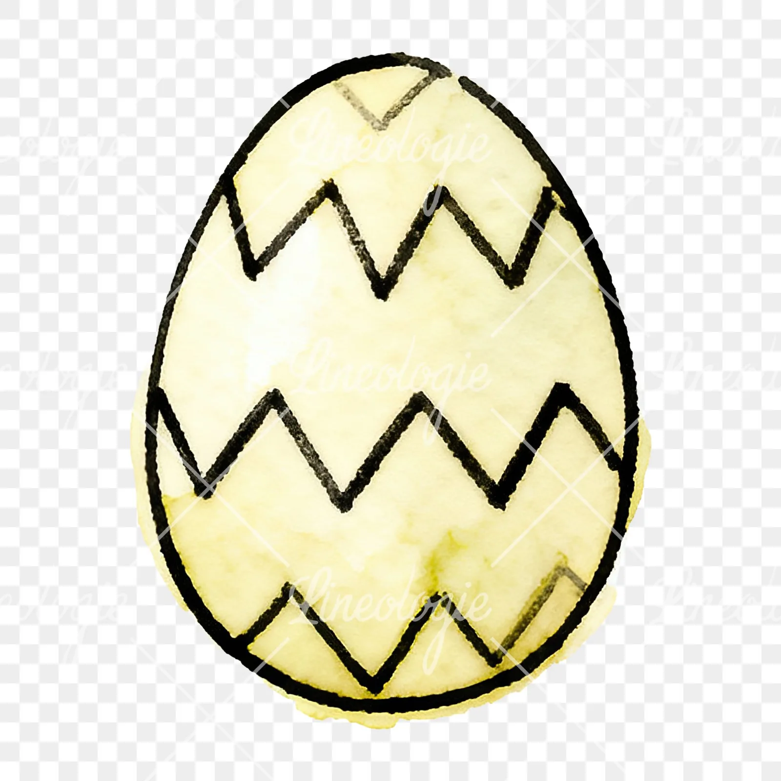 Watercolor Easter egg with polka dots clipart 14 of 16 on a transparent background (PNG)