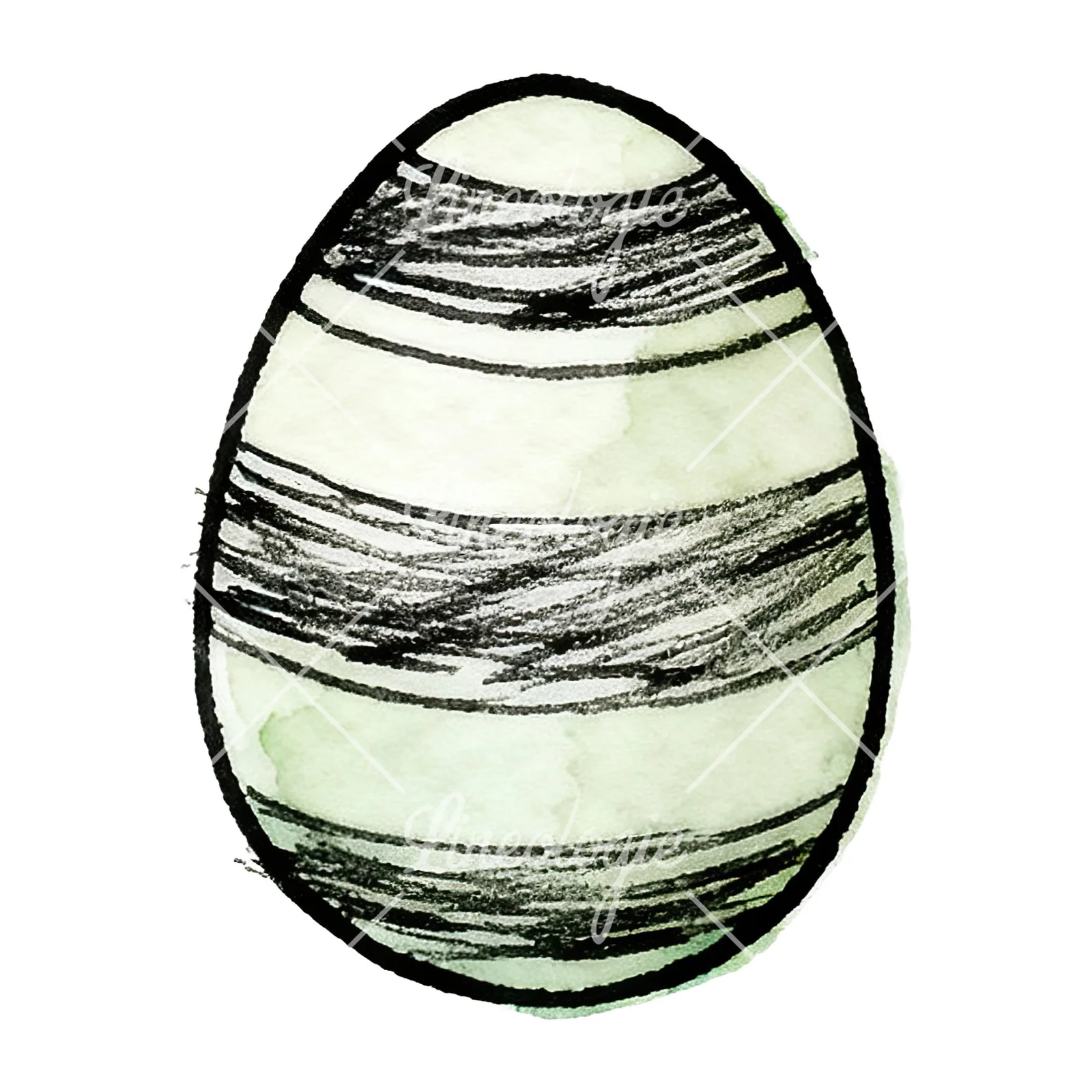 Watercolor Easter egg with polka dots clipart 15 of 16 on a white background (JPG)