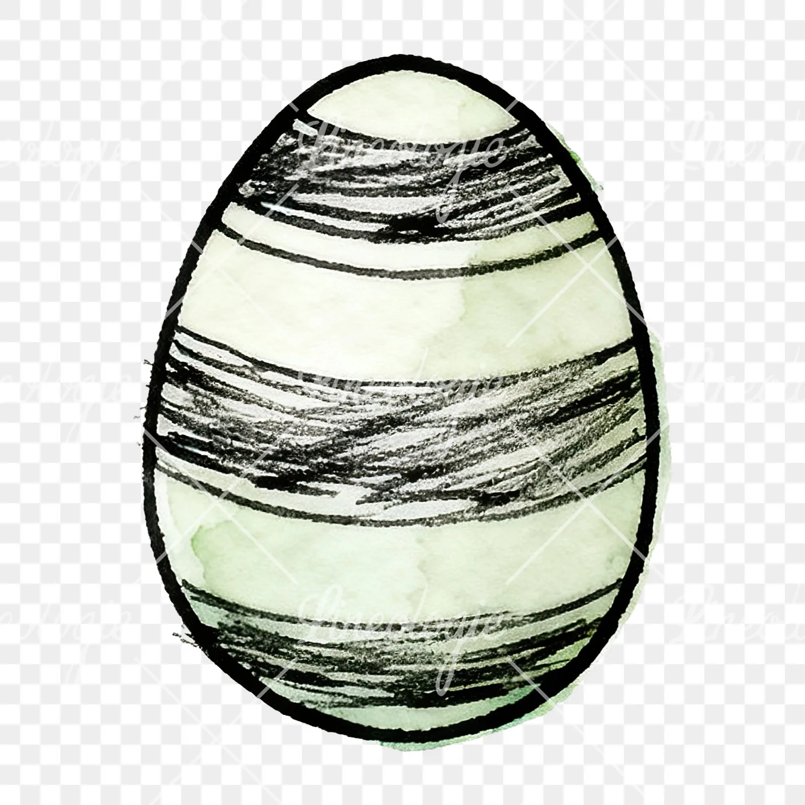 Watercolor Easter egg with polka dots clipart 15 of 16 on a transparent background (PNG)