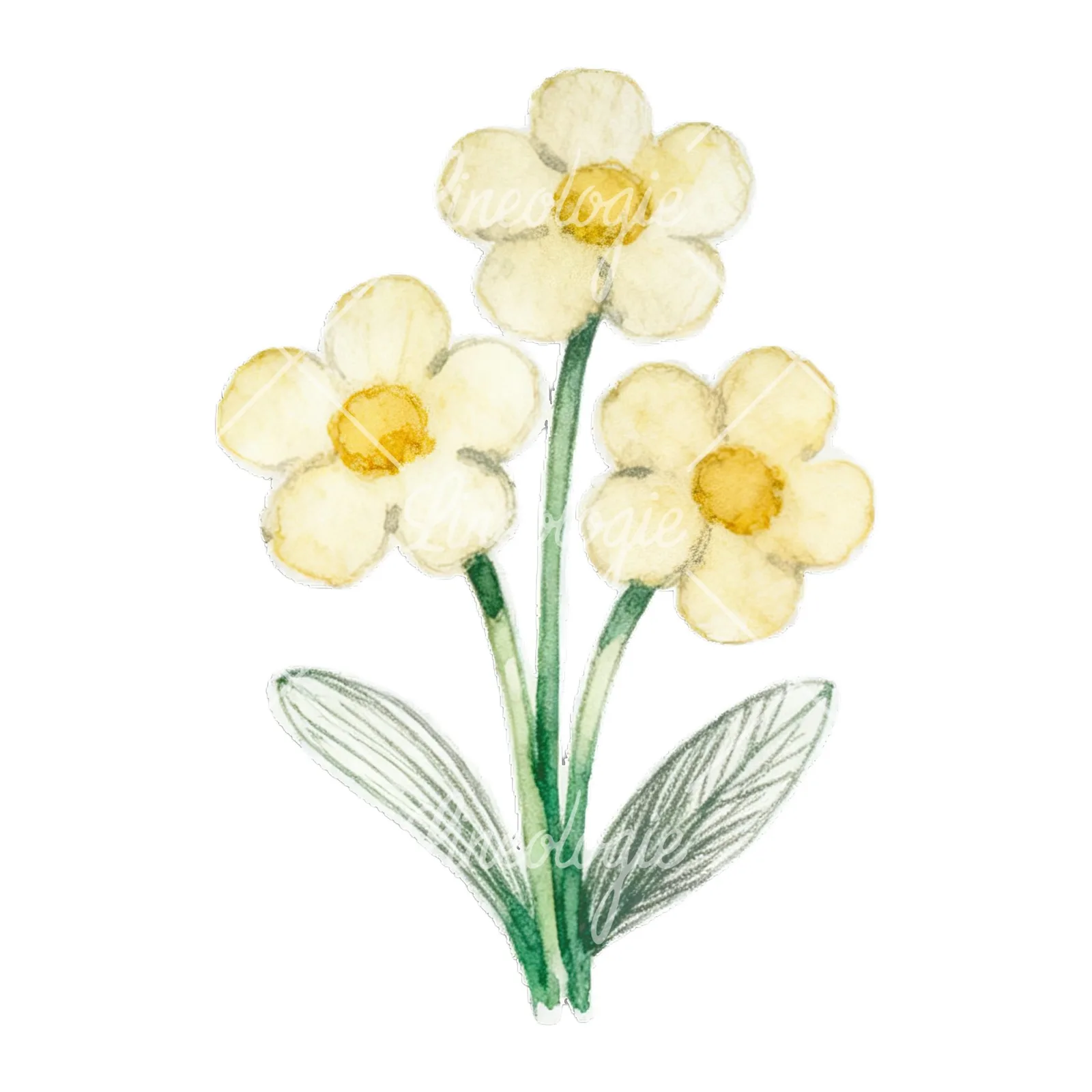 Watercolor Easter flower with hyacinths clipart 7 of 9 on a white background (JPG)