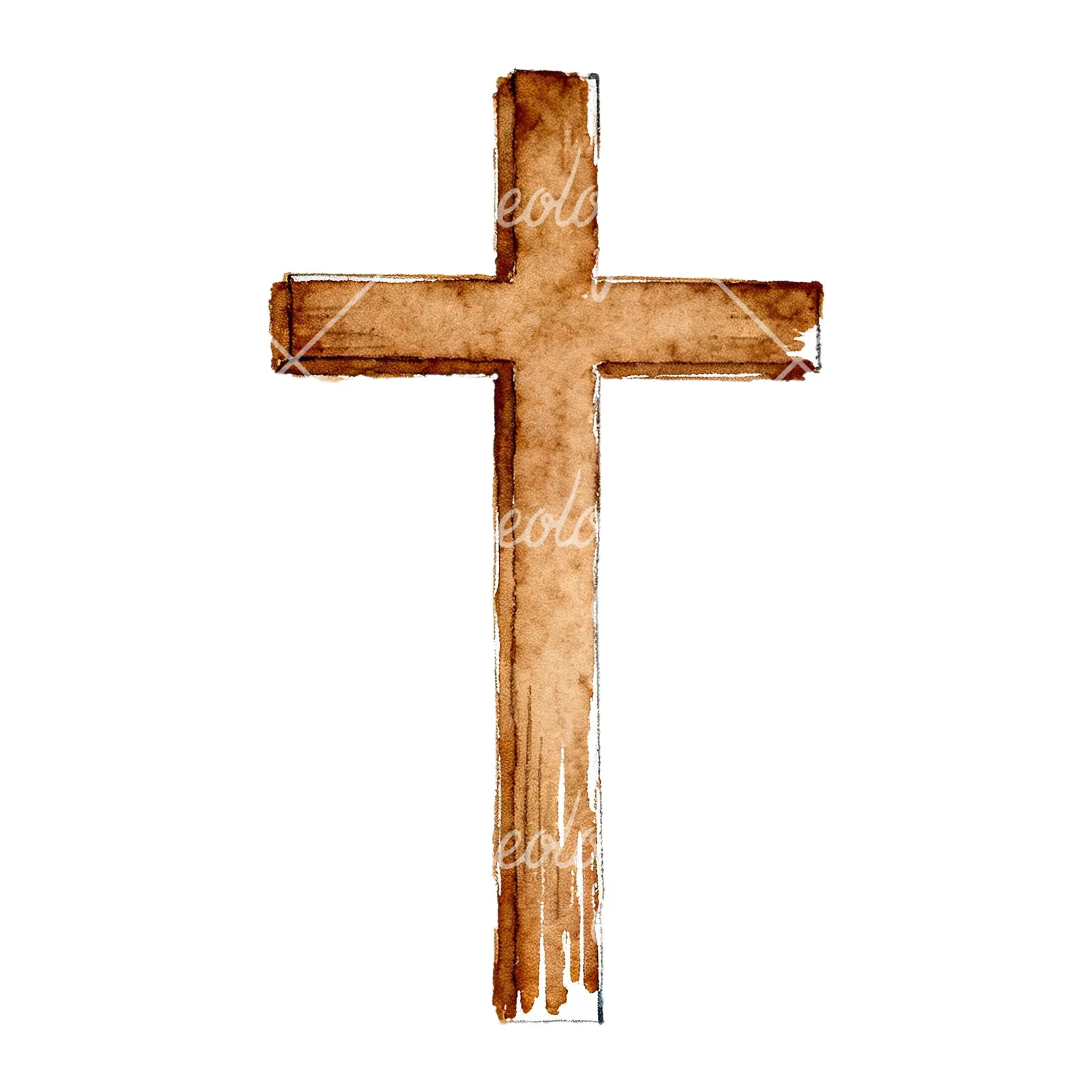 Watercolor religious christian Easter clipart 2 of 9 on a white background (JPG)