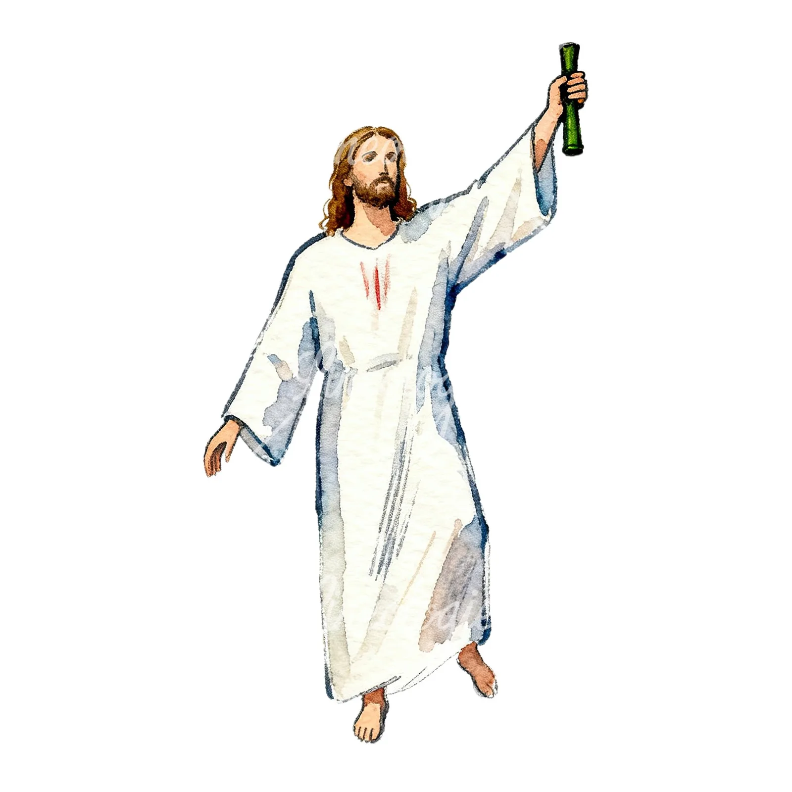Watercolor religious christian Easter clipart 3 of 9 on a white background (JPG)