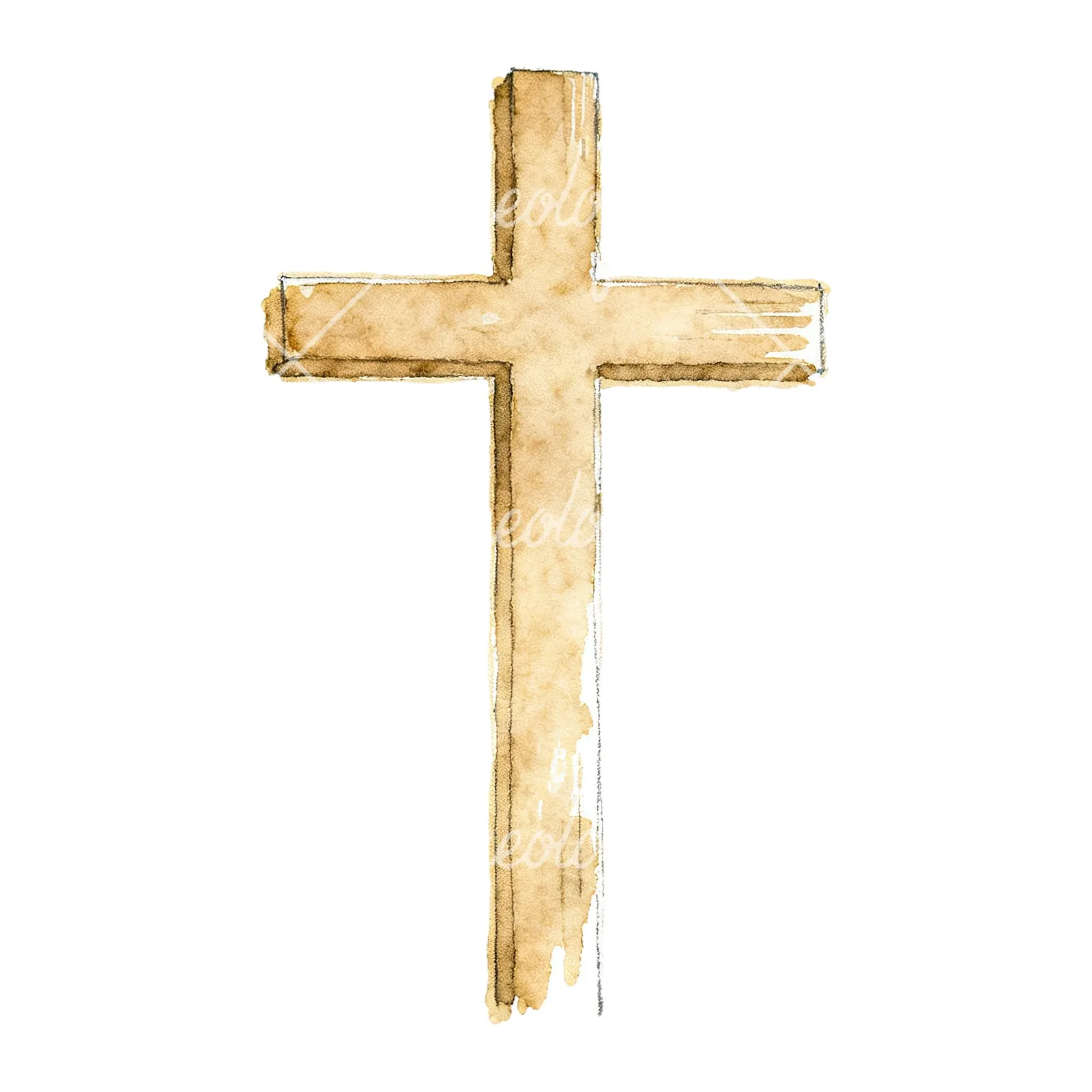 Watercolor religious christian Easter clipart 5 of 9 on a white background (JPG)