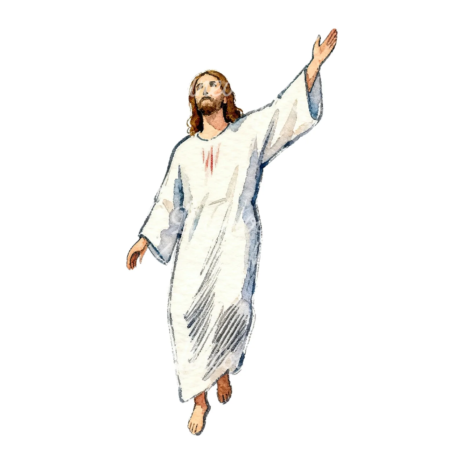 Watercolor religious christian Easter clipart 6 of 9 on a white background (JPG)
