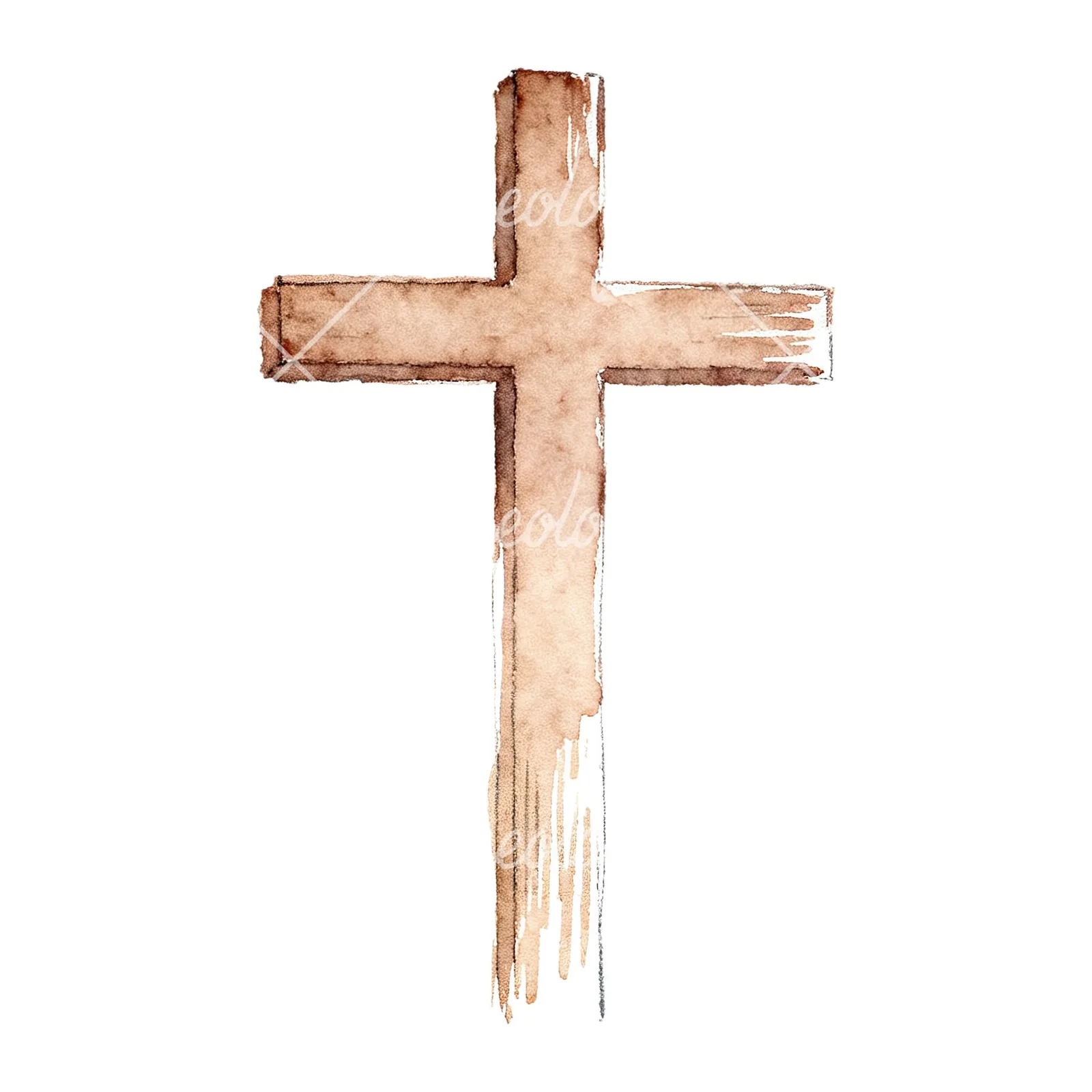 Watercolor religious christian Easter clipart 8 of 9 on a white background (JPG)