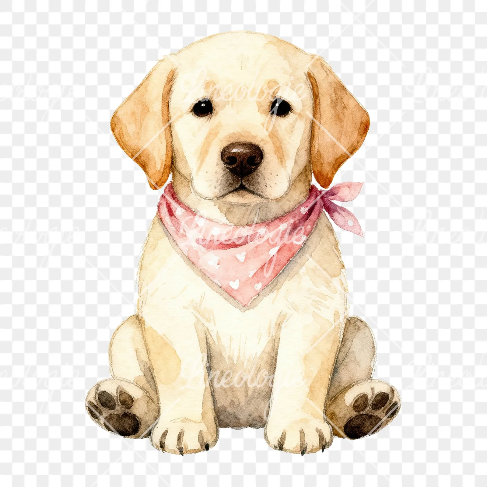 Watercolor Easter puppy with egg sweater clipart 9 of 9 on a transparent background (PNG)