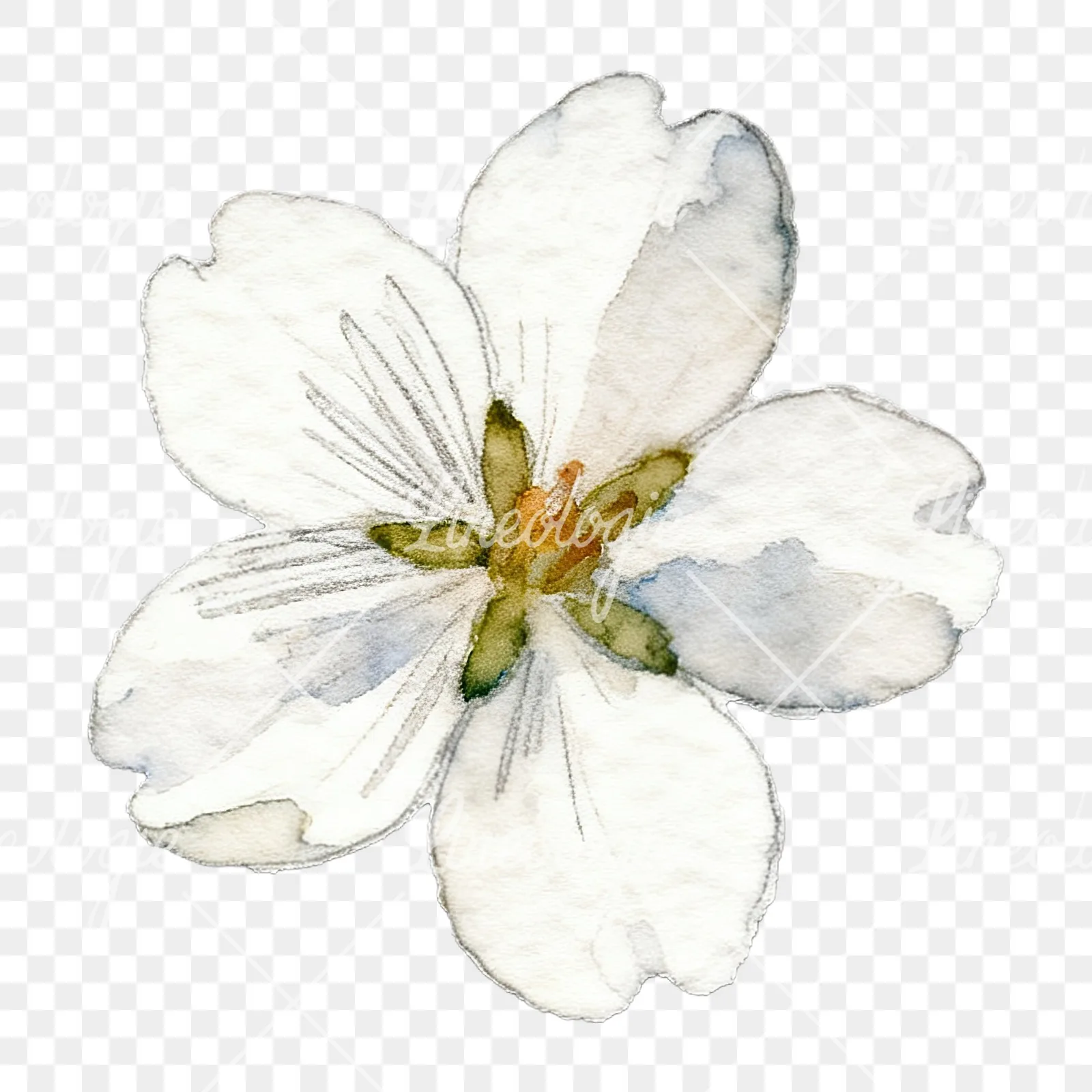 Watercolor purple pink white cherry blossoms clipart 11 of 12 on a transparent background (PNG)
