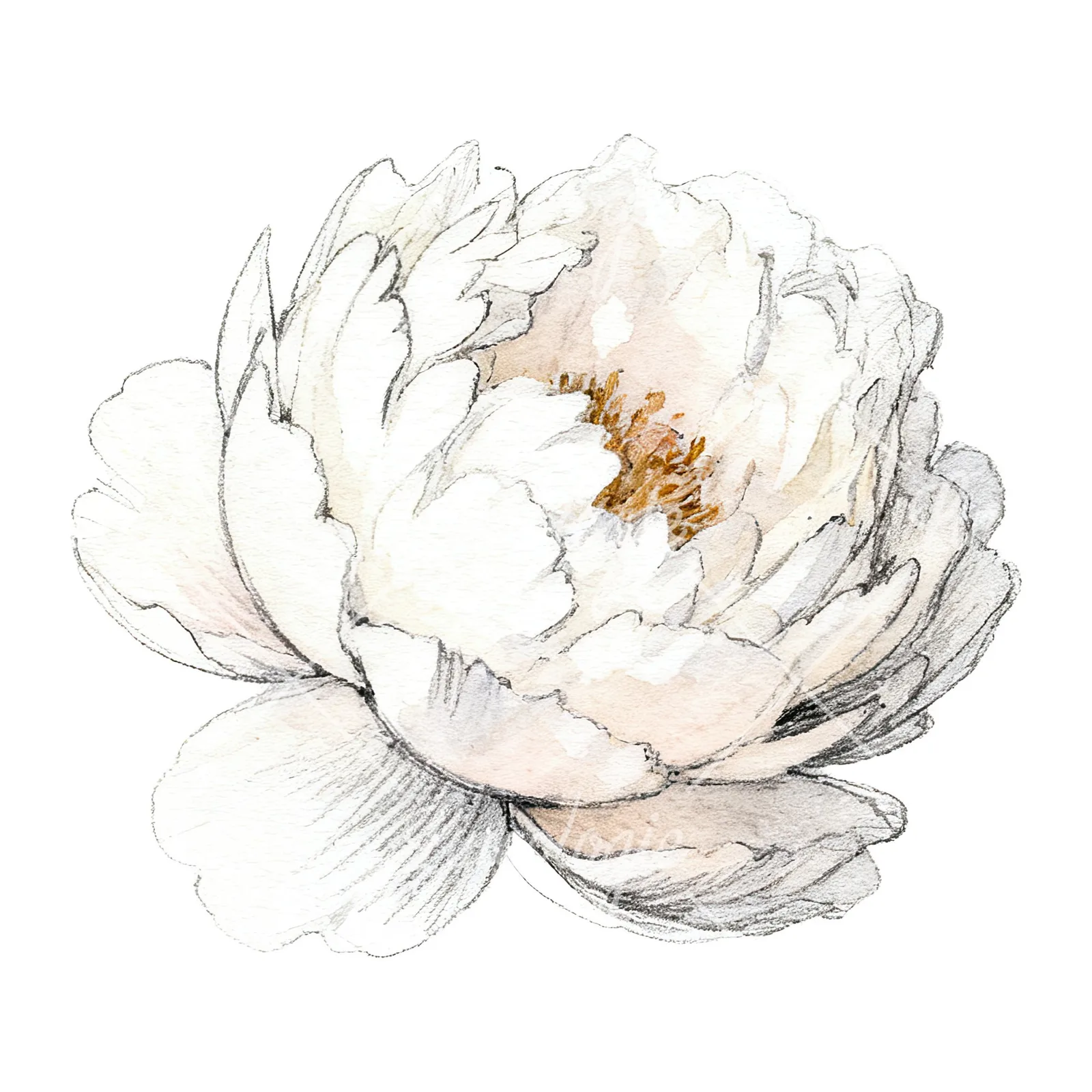 Watercolor pink and purple peony bloom clipart 2 of 12 on a white background (JPG)