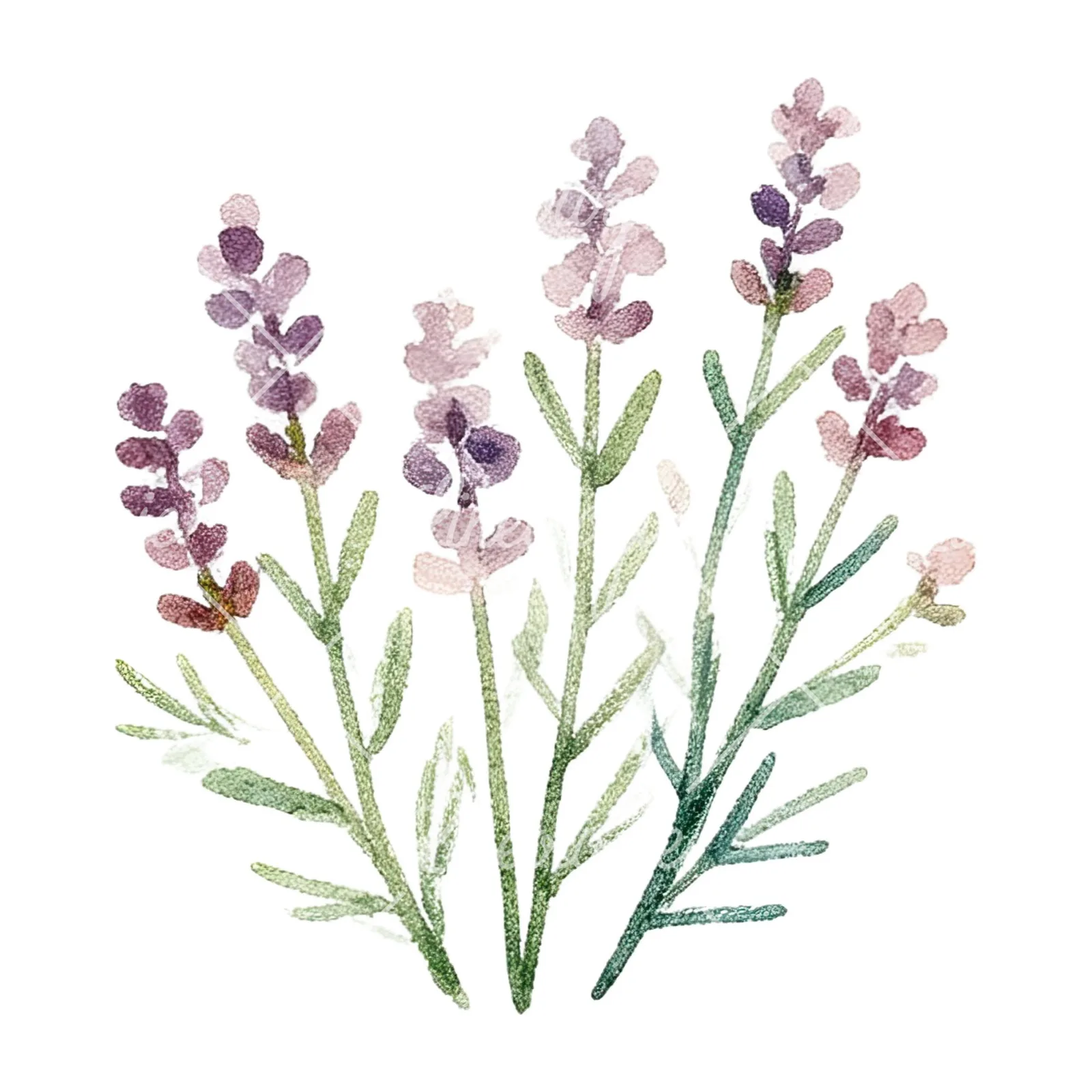 Watercolor summer meadow flower mix clipart 15 of 20 on a white background (JPG)