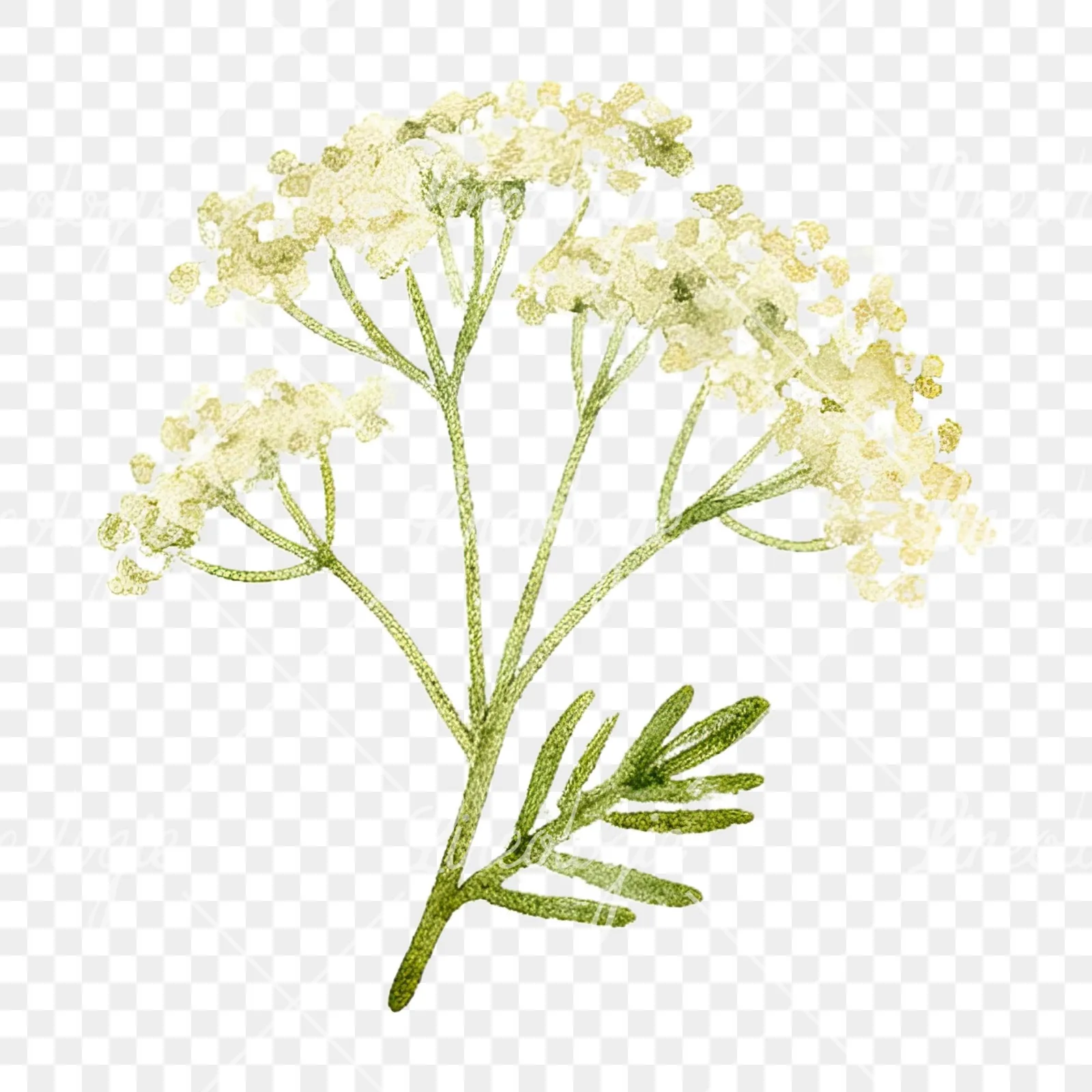 Watercolor summer meadow flower mix clipart 17 of 20 on a transparent background (PNG)