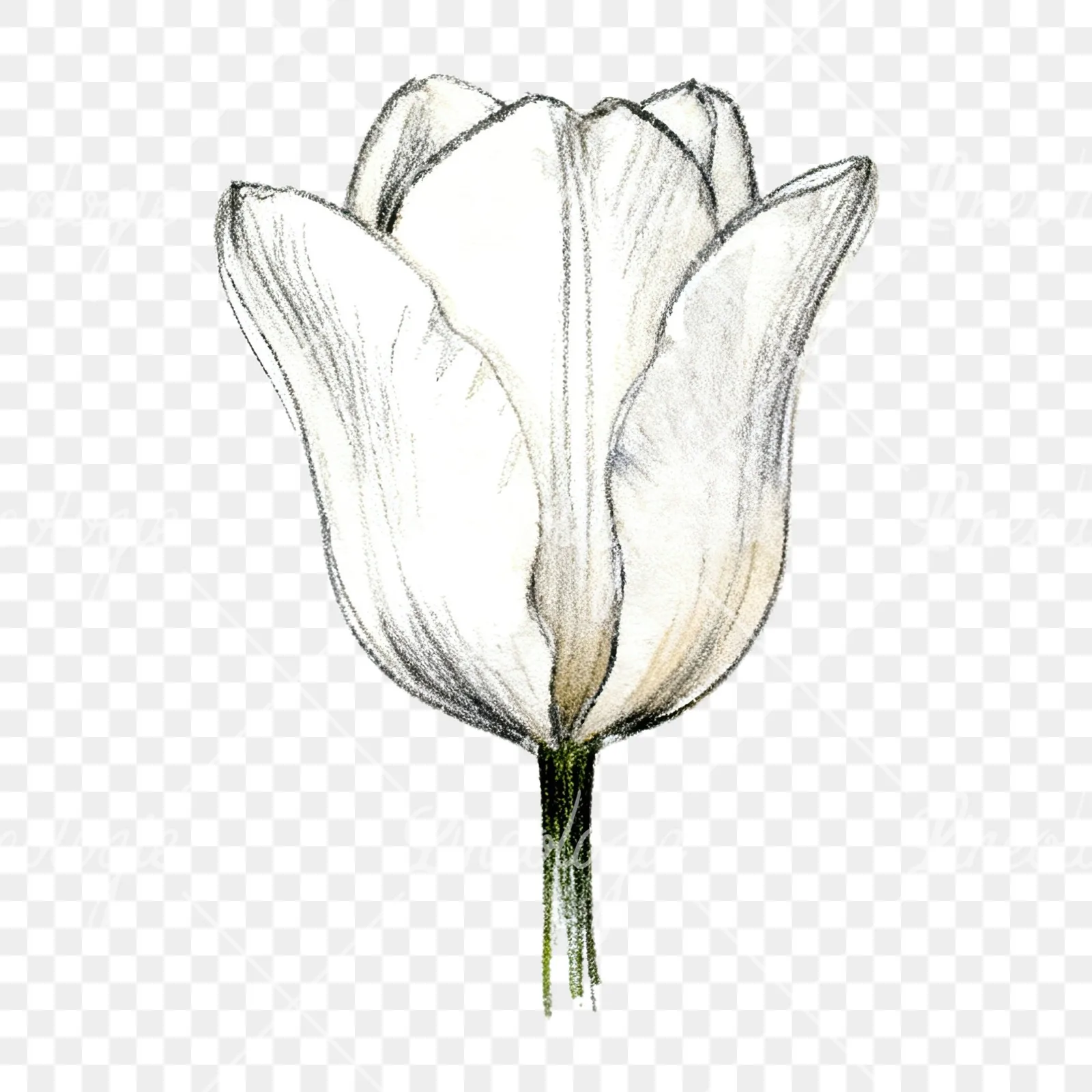 Watercolor pink purple tulip clipart 5 of 16 on a transparent background (PNG)