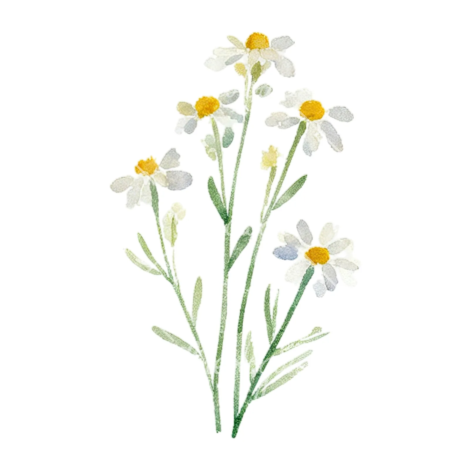 Watercolor summer meadow flower with cornflower clipart 2 of 16 on a white background (JPG)
