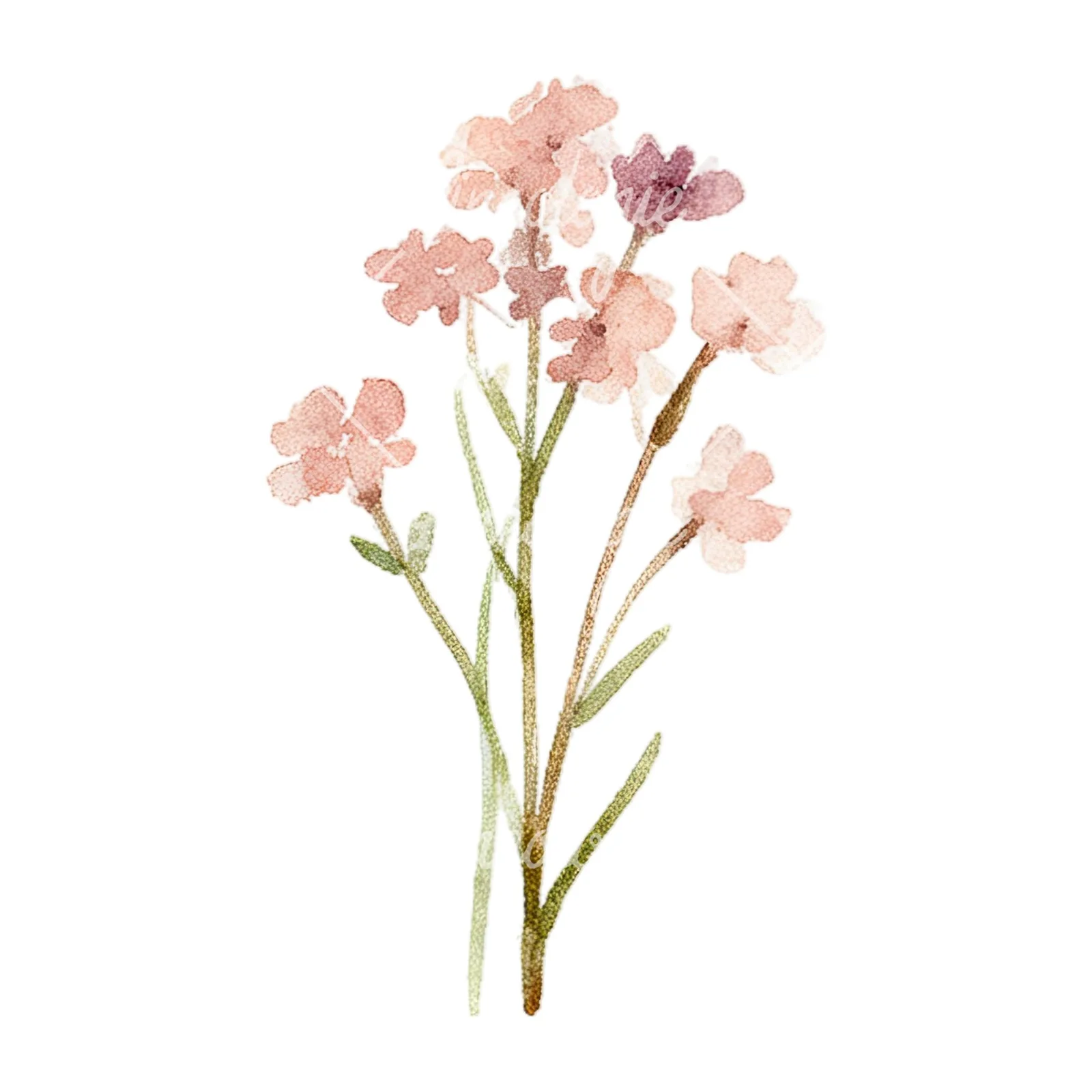 Watercolor summer meadow flower with cornflower clipart 8 of 16 on a white background (JPG)