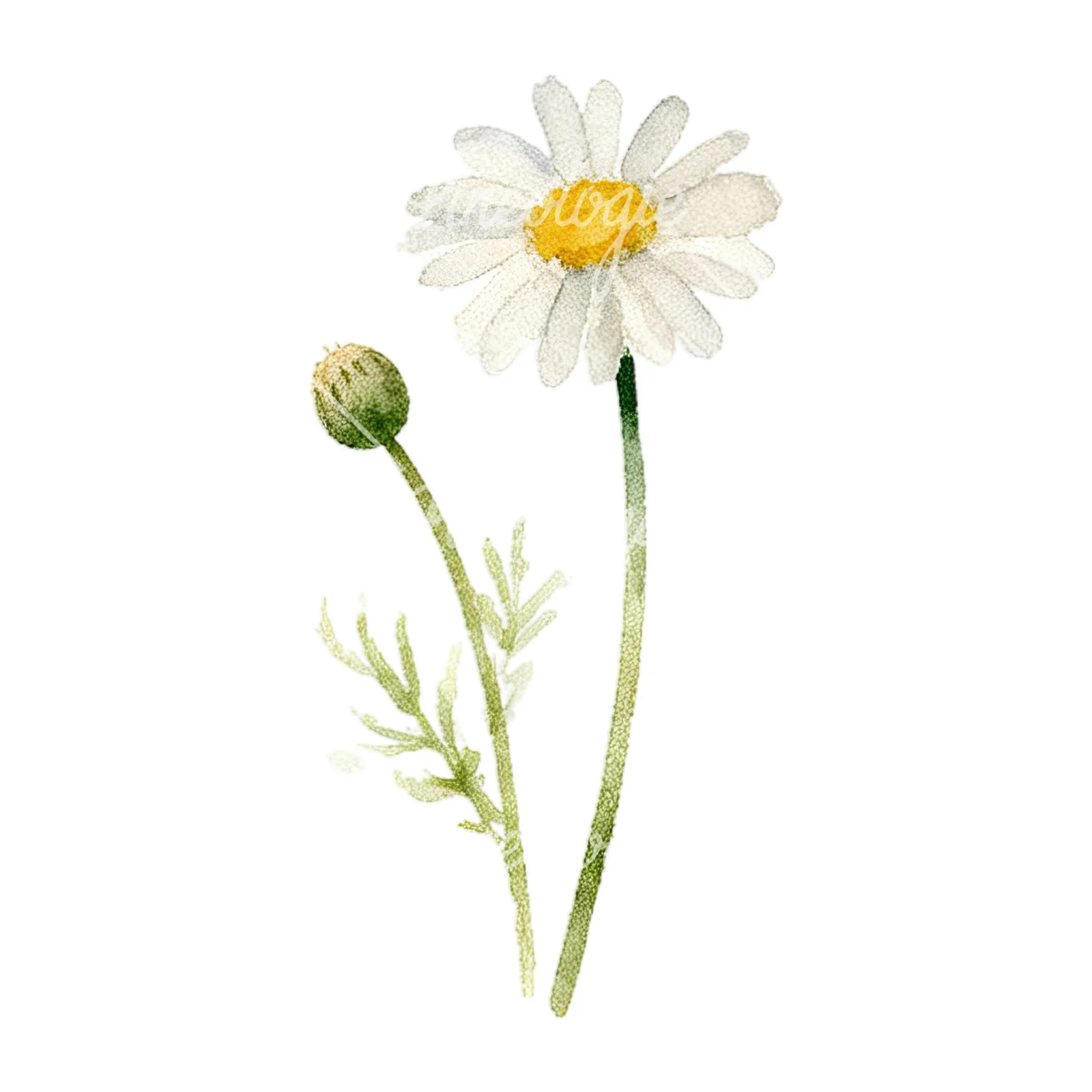Watercolor summer meadow flower with cornflower clipart 9 of 16 on a white background (JPG)
