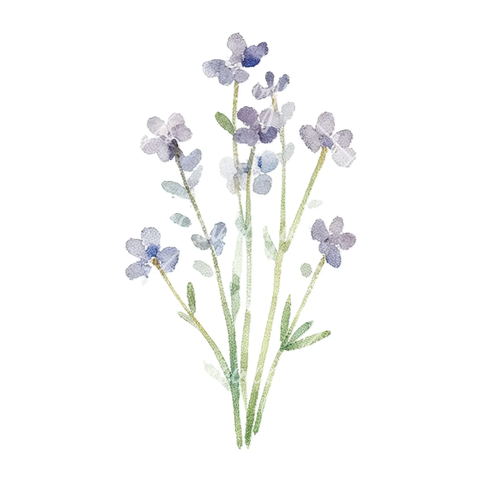 Watercolor summer meadow flower with cornflower clipart 16 of 16 on a white background (JPG)