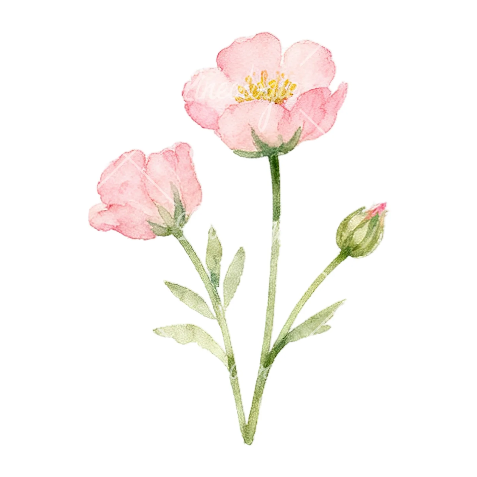 Watercolor summer meadow mix with insects clipart 4 of 16 on a white background (JPG)