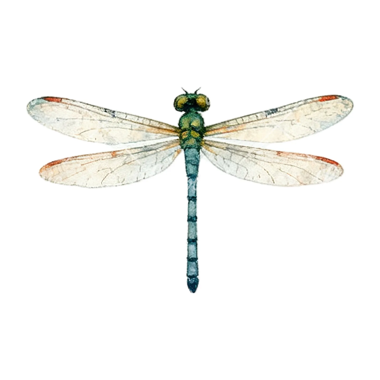 Watercolor summer meadow mix with insects clipart 12 of 16 on a white background (JPG)