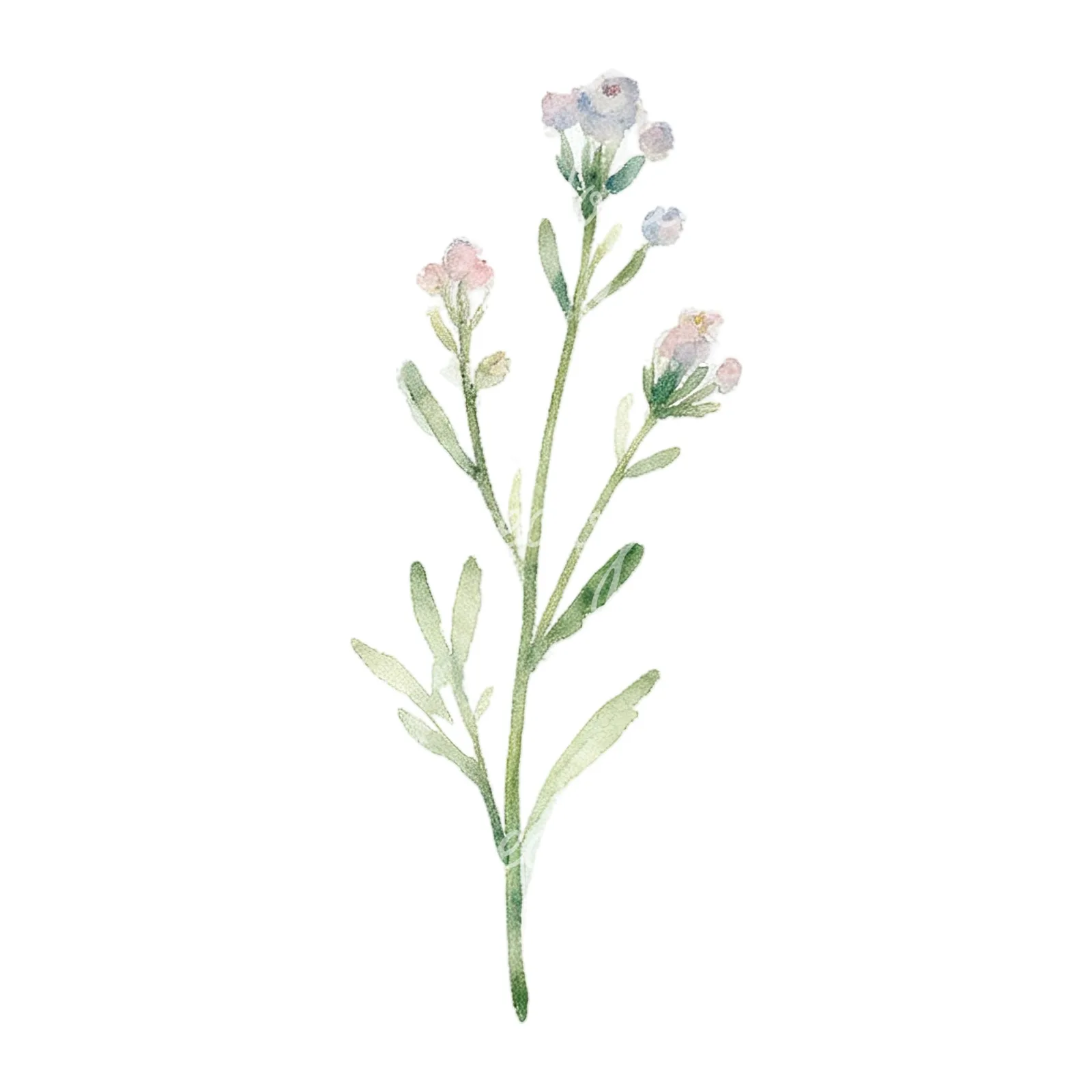 Watercolor summer meadow mix with insects clipart 15 of 16 on a white background (JPG)