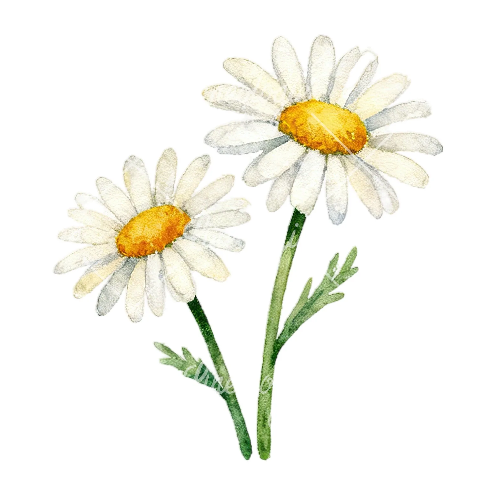 Watercolor summer meadow wildlife clipart 1 of 20 on a white background (JPG)