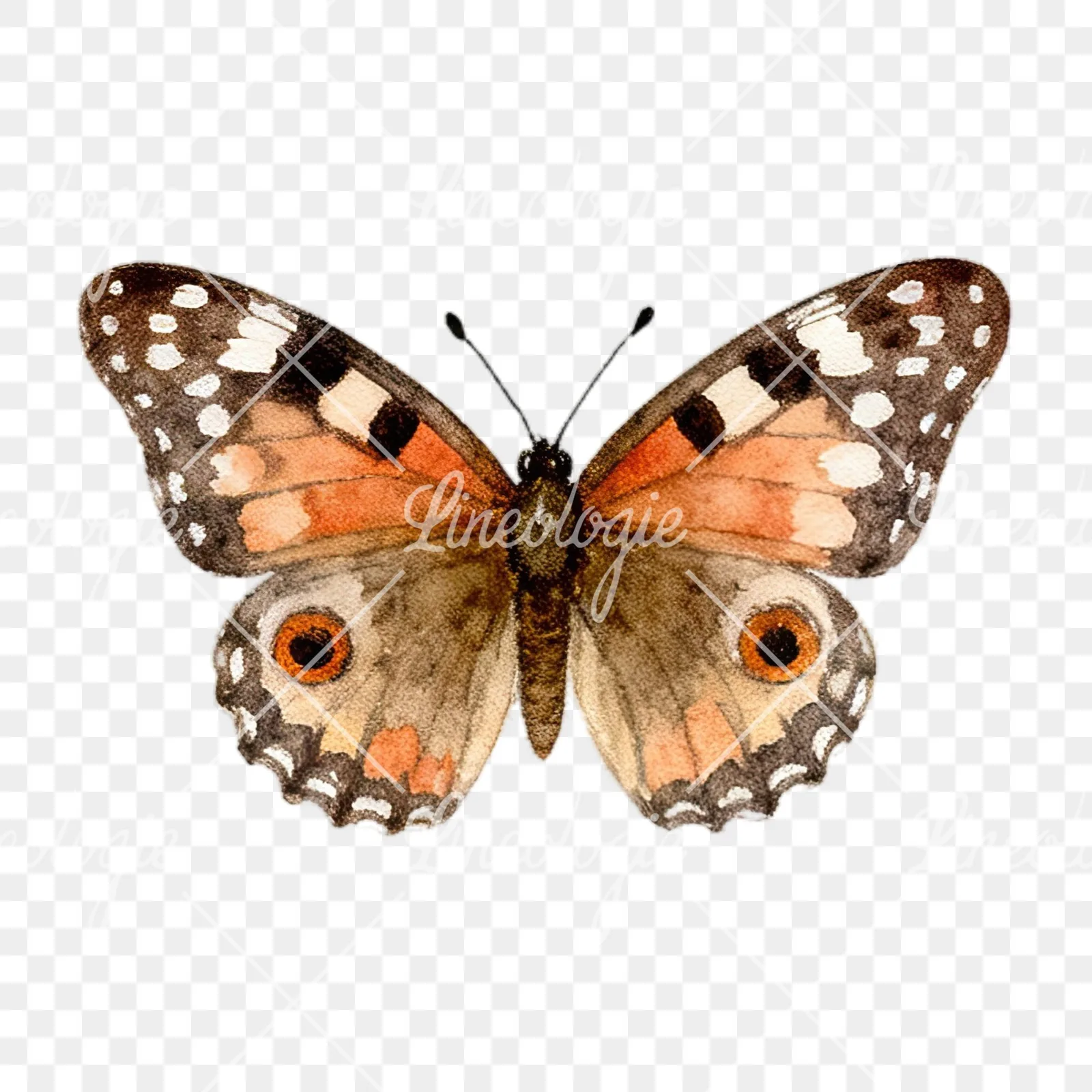 Watercolor summer meadow wildlife clipart 6 of 20 on a transparent background (PNG)