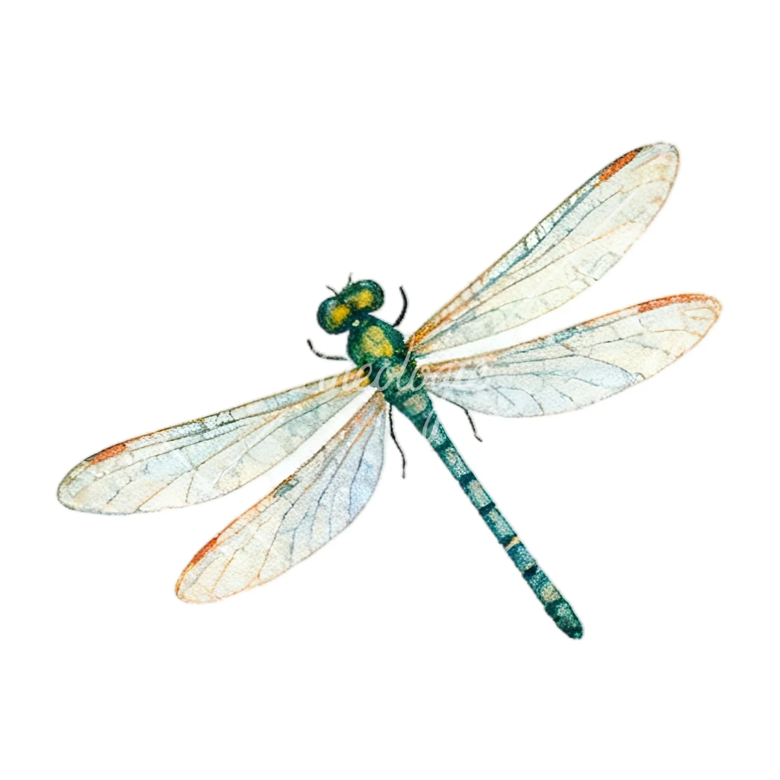 Watercolor summer meadow wildlife clipart 8 of 20 on a white background (JPG)