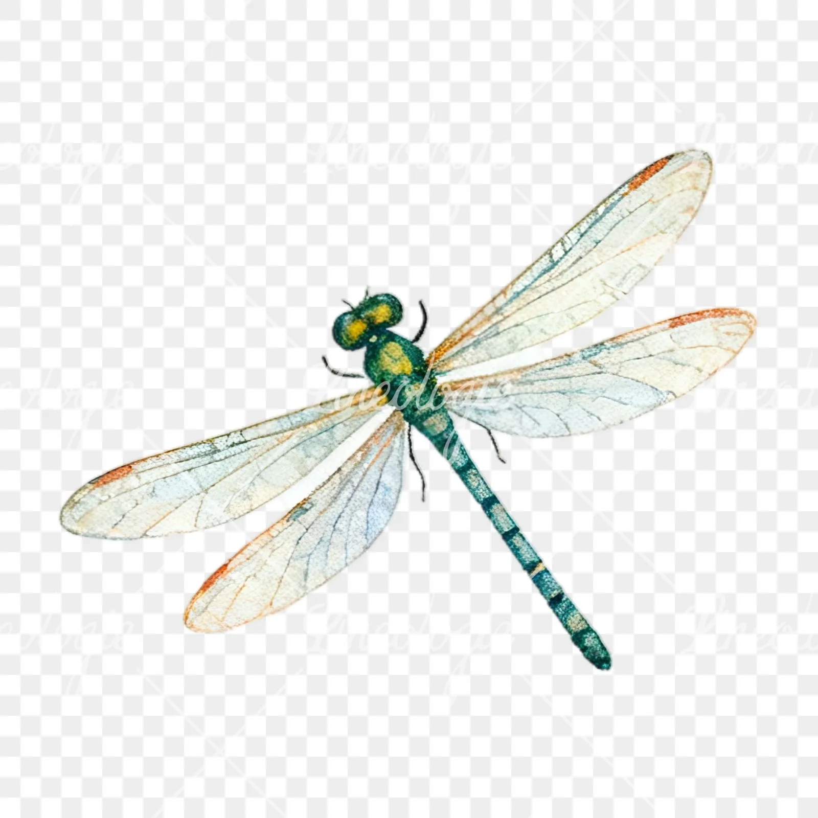 Watercolor summer meadow wildlife clipart 8 of 20 on a transparent background (PNG)