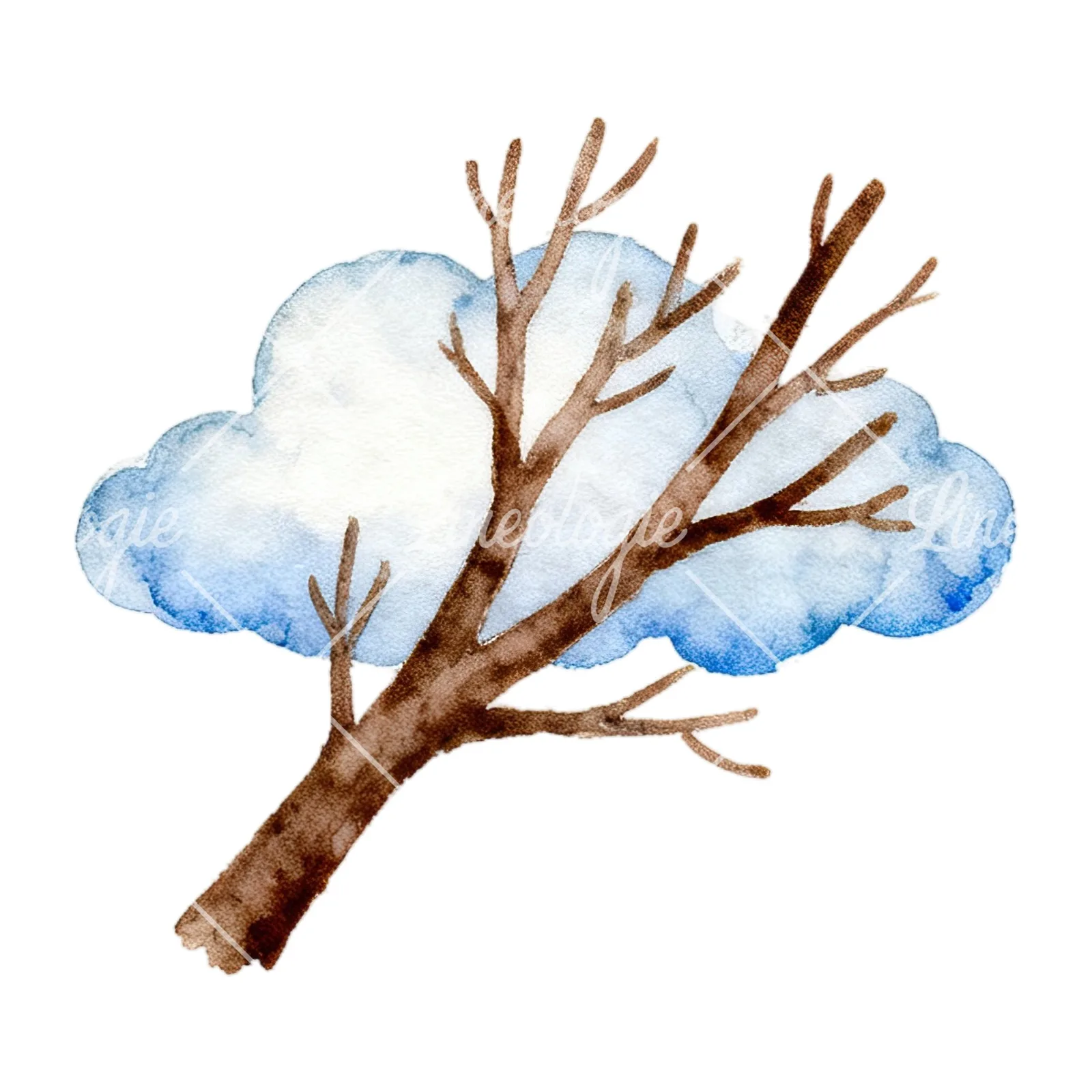 Watercolor summer meadow wildlife clipart 11 of 20 on a white background (JPG)