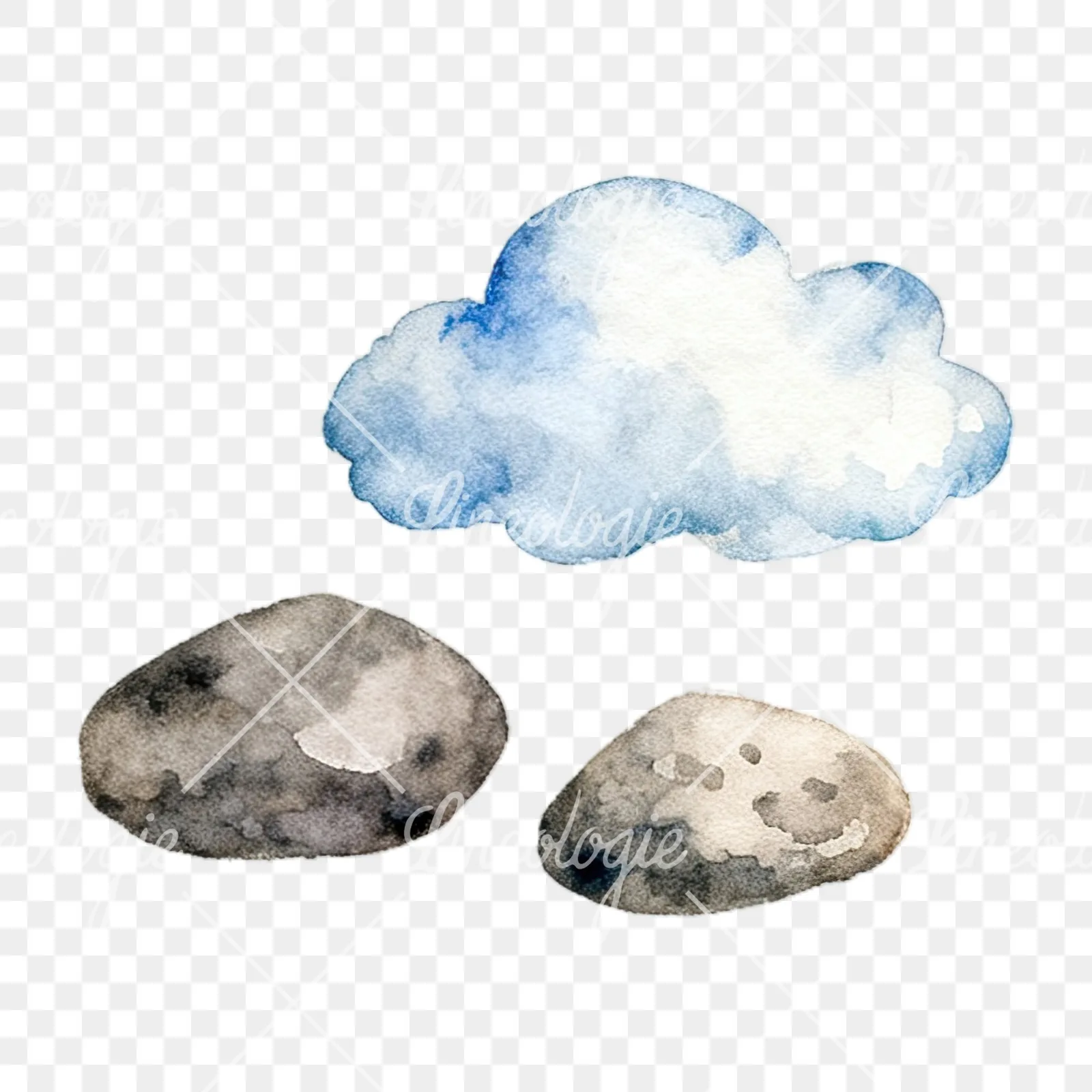 Watercolor summer meadow wildlife clipart 12 of 20 on a transparent background (PNG)
