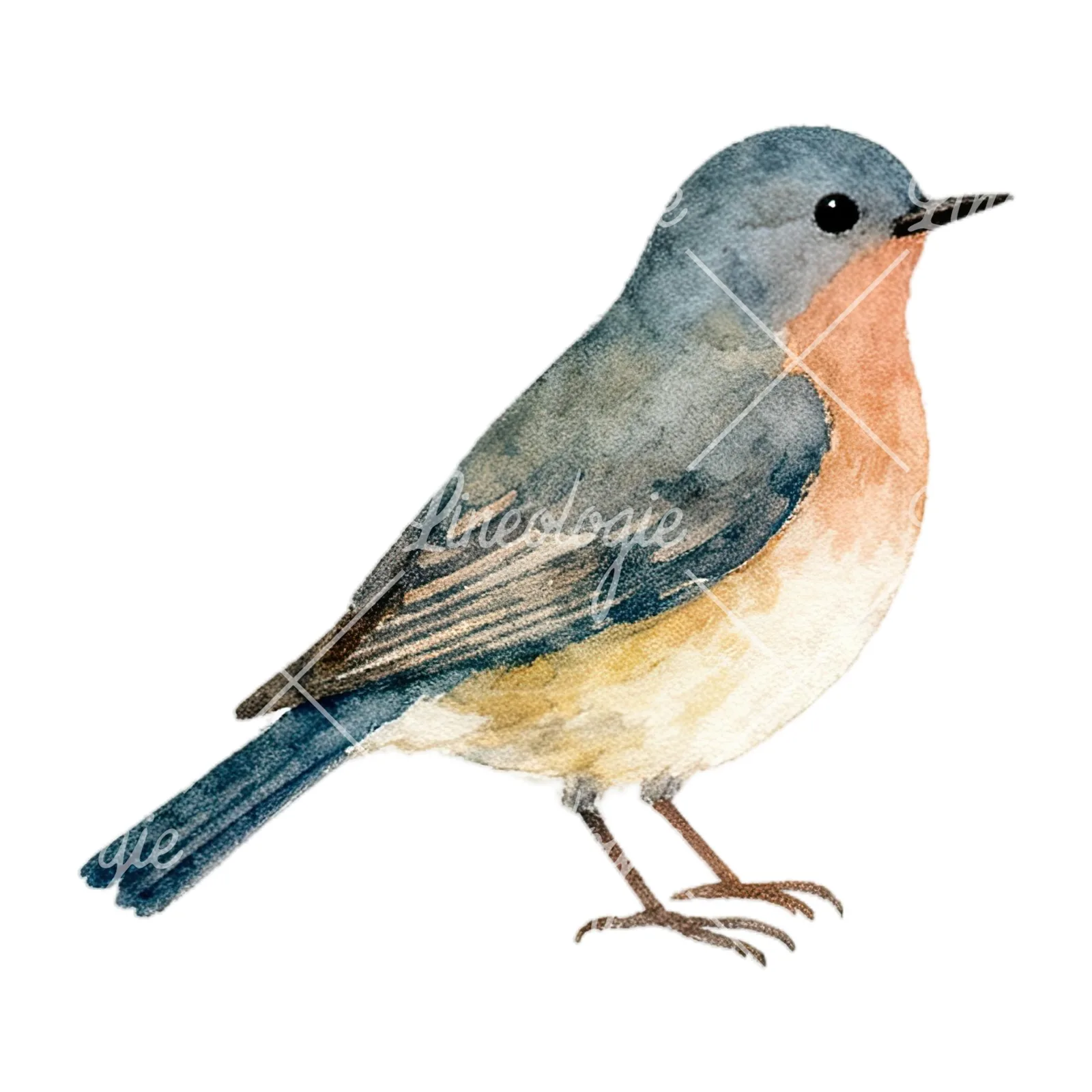 Watercolor summer meadow wildlife clipart 13 of 20 on a white background (JPG)