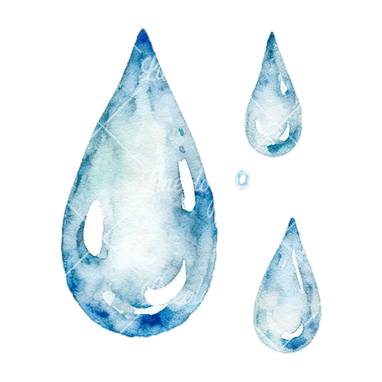 Watercolor summer meadow wildlife clipart 19 of 20 on a white background (JPG)