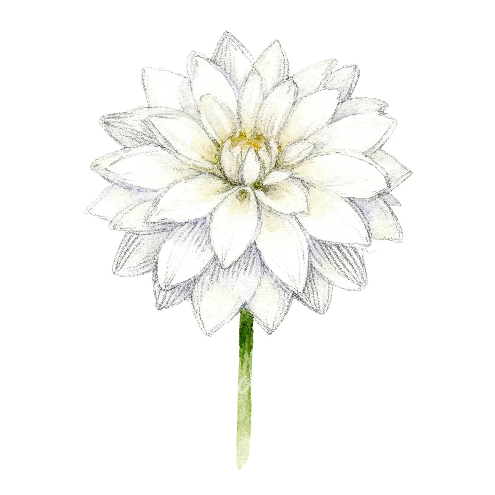 Watercolor dahlia flowers purple pink white clipart 9 of 9 on a white background (JPG)
