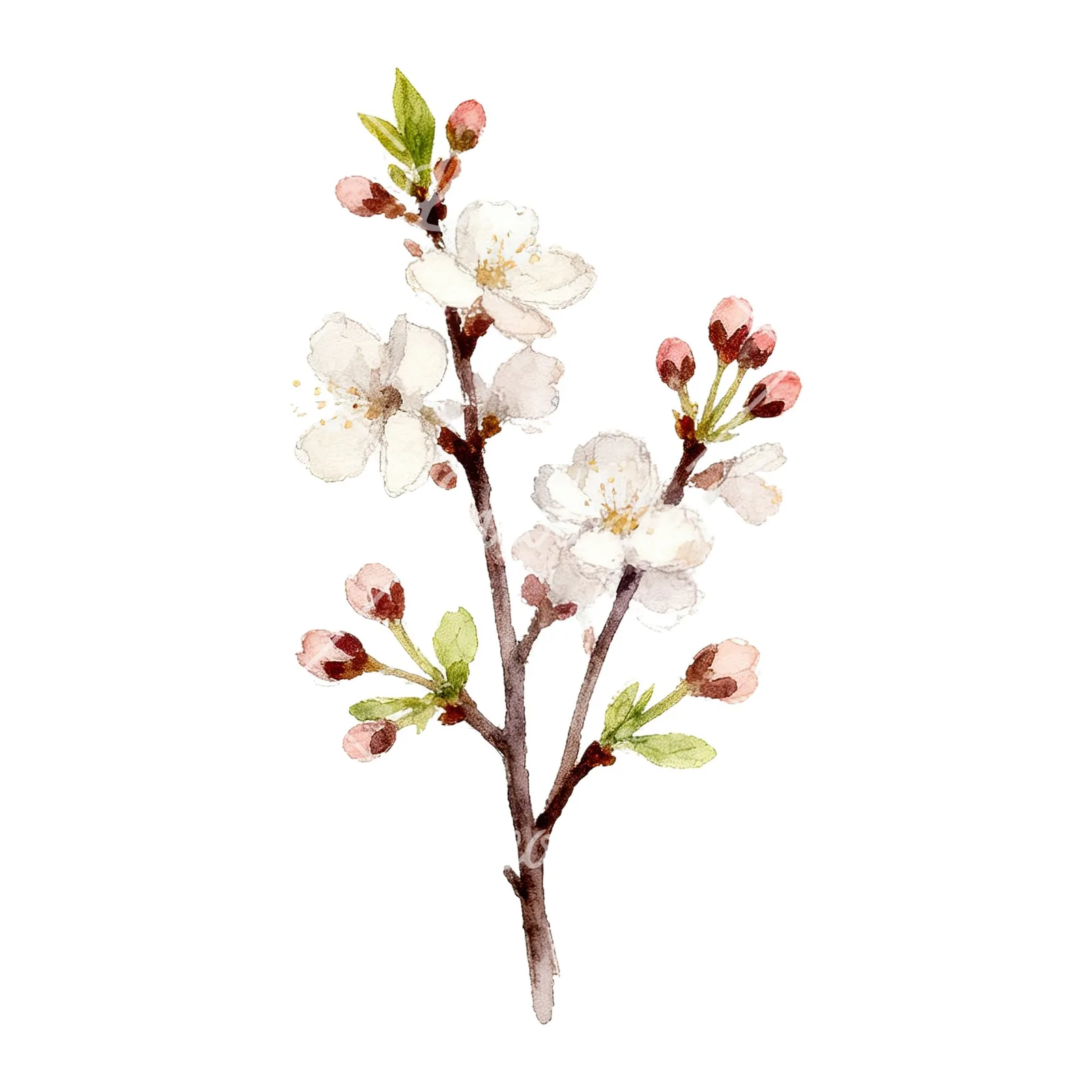 Watercolor spring flower bouquet clipart 8 of 9 on a white background (JPG)