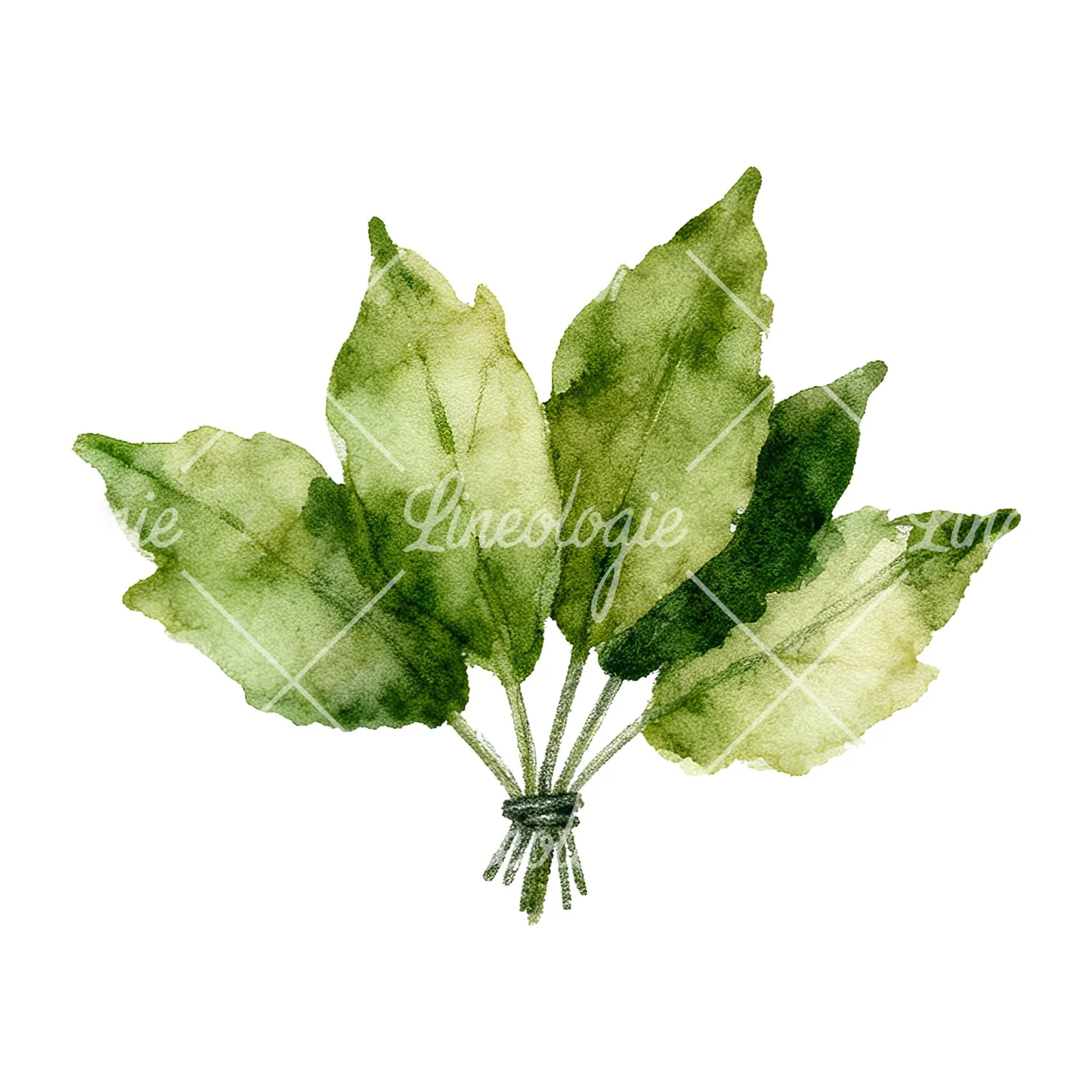 Watercolor autumn leaf bouquet clipart 3 of 15 on a white background (JPG)