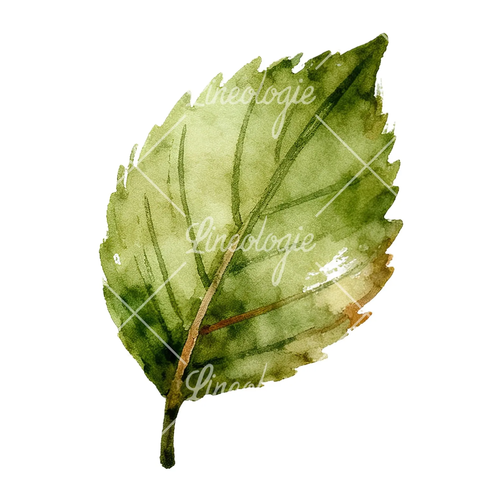 Watercolor autumn red orange leaf clipart 15 of 16 on a white background (JPG)