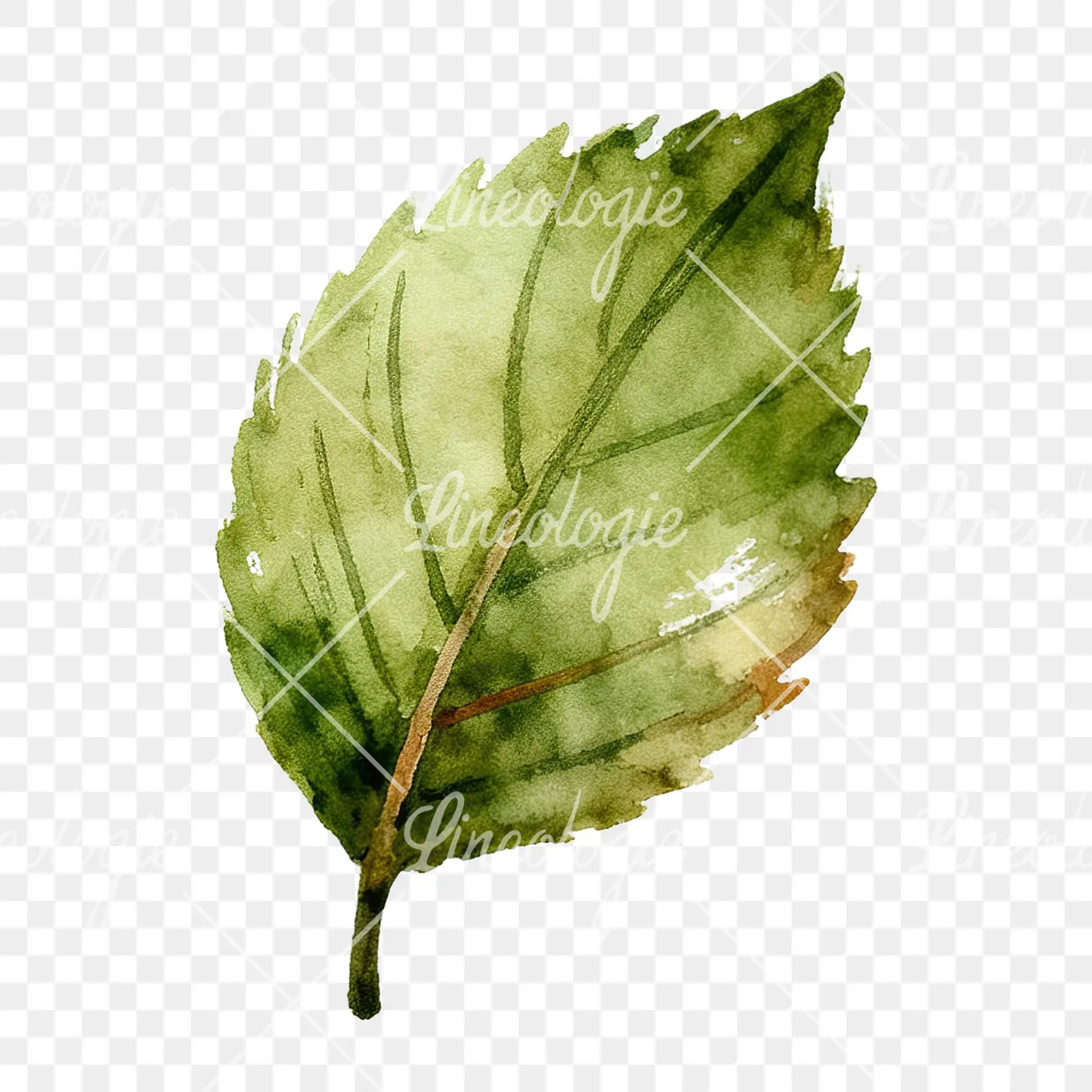 Watercolor autumn red orange leaf clipart 15 of 16 on a transparent background (PNG)